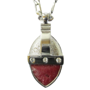 Large Ostrich Pendant - Fiery Red