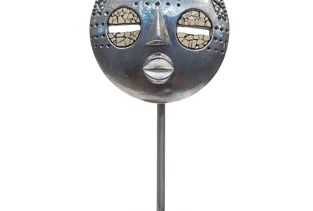 Baluba Mask on granite stand - small size