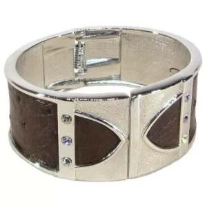 Ostrich leather Bangle - Kango Tabac