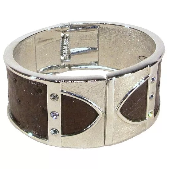 Ostrich leather Bangle - Kango Tabac
