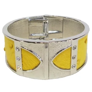 Ostrich leather Bangle - Sun yellow