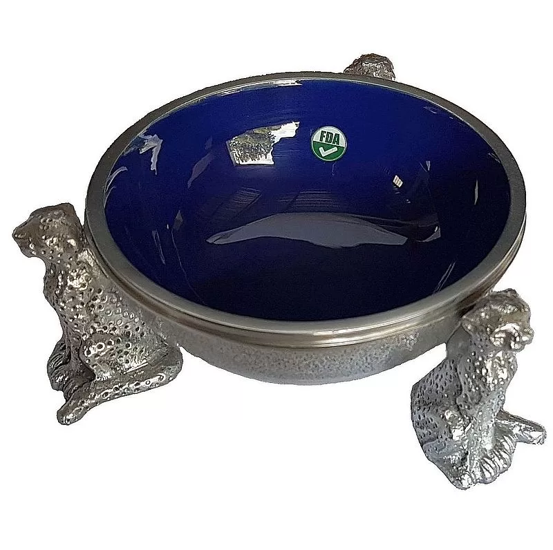 CHEETAH ROUND BOWL - BLUE