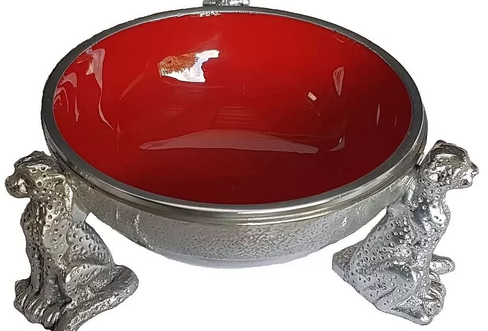 CHEETAH ROUND BOWL - RED