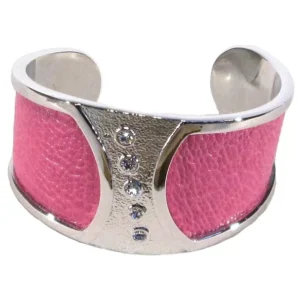 Ostrich leather Cuff - pink