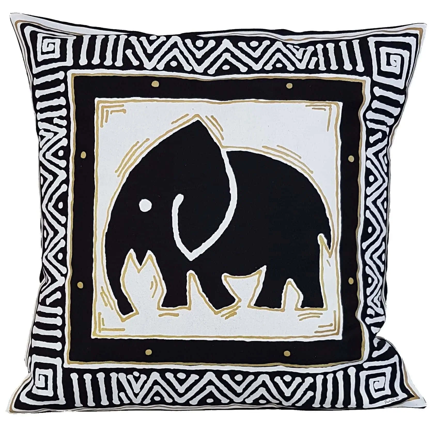 Cushion Cover - Elephant Black