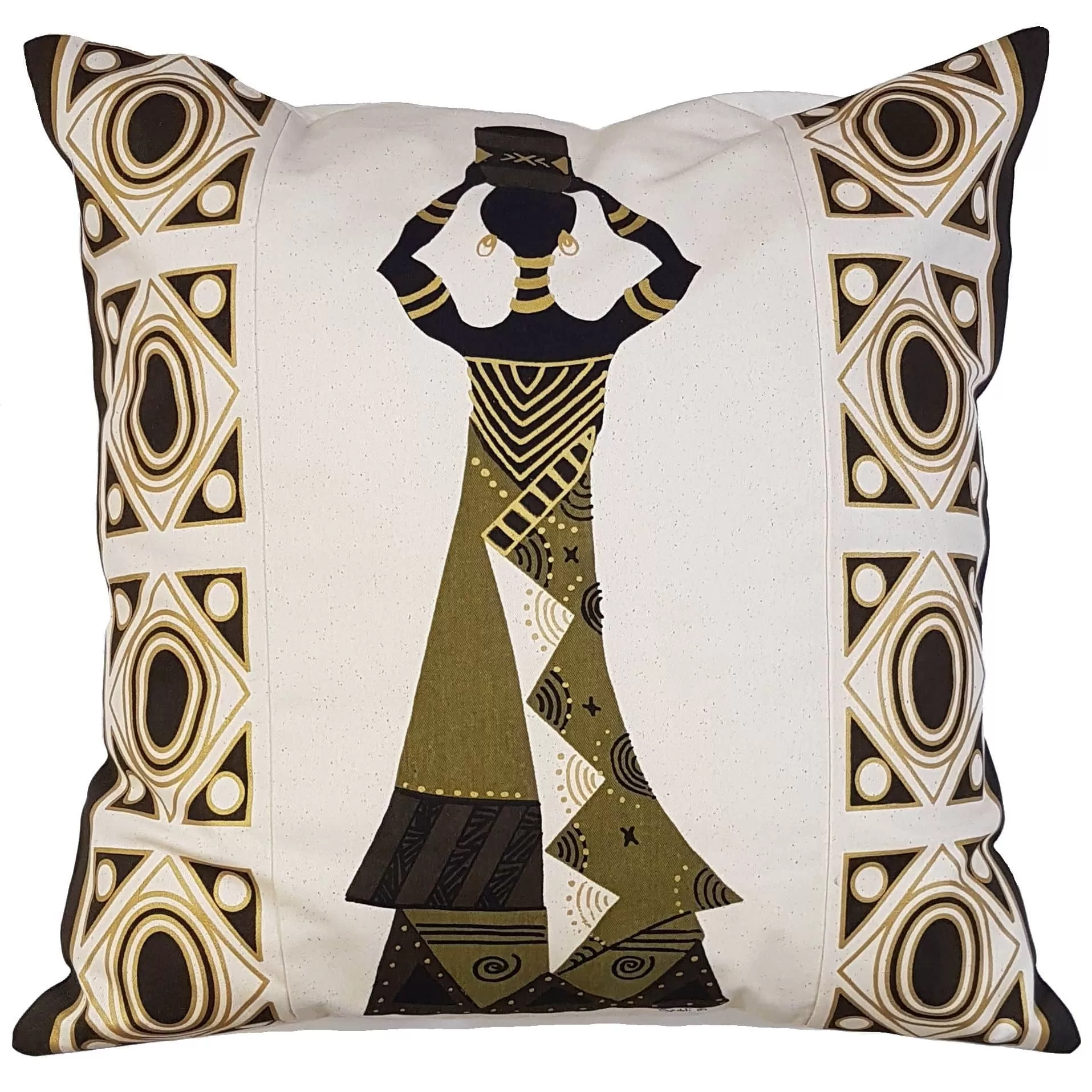 Cushion Cover - Lady holding a pot