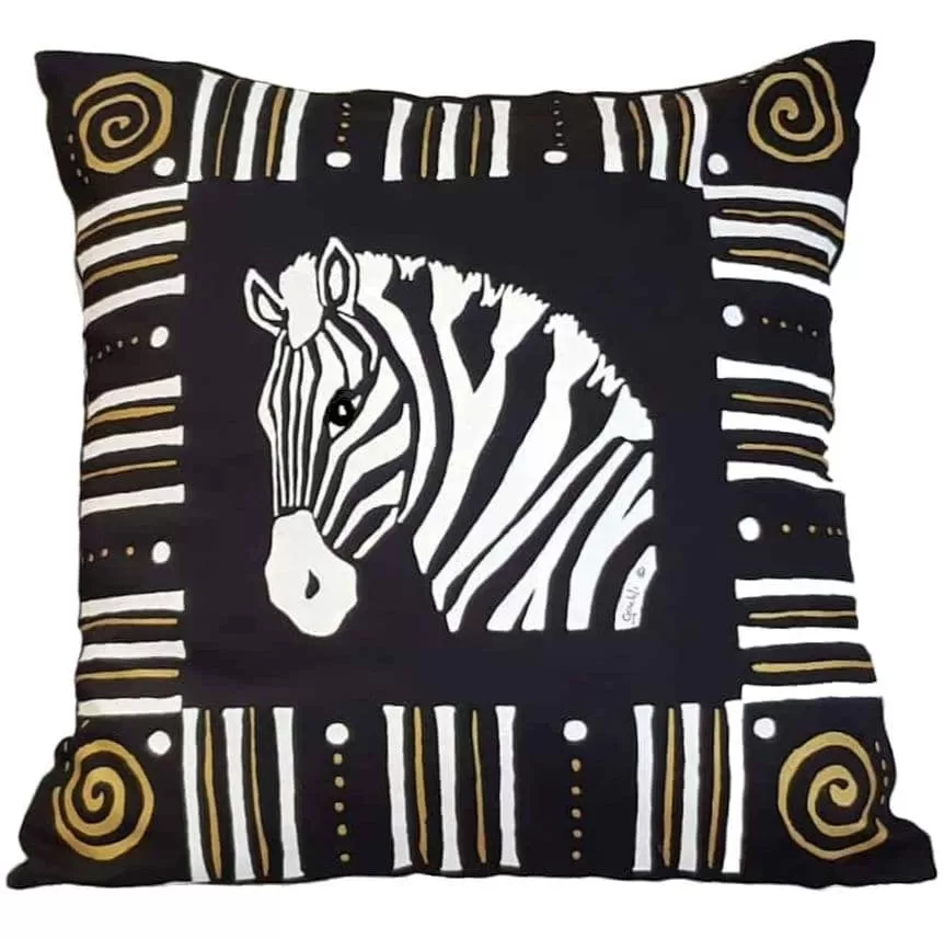 Cushion Cover - Zebra Black