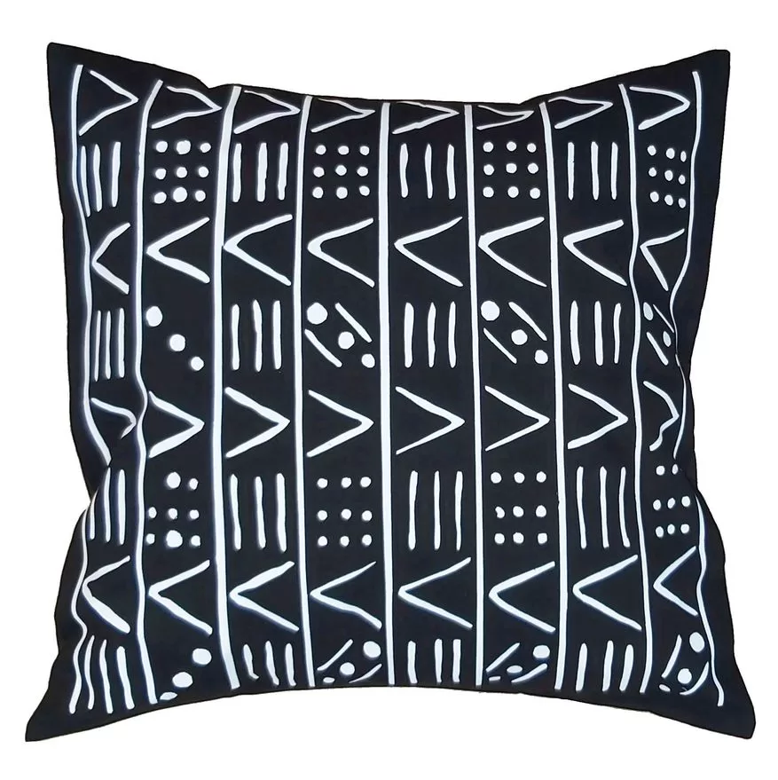 Cushion cover - black ethnic design