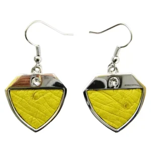 Ostrich leather Earrings - yellow