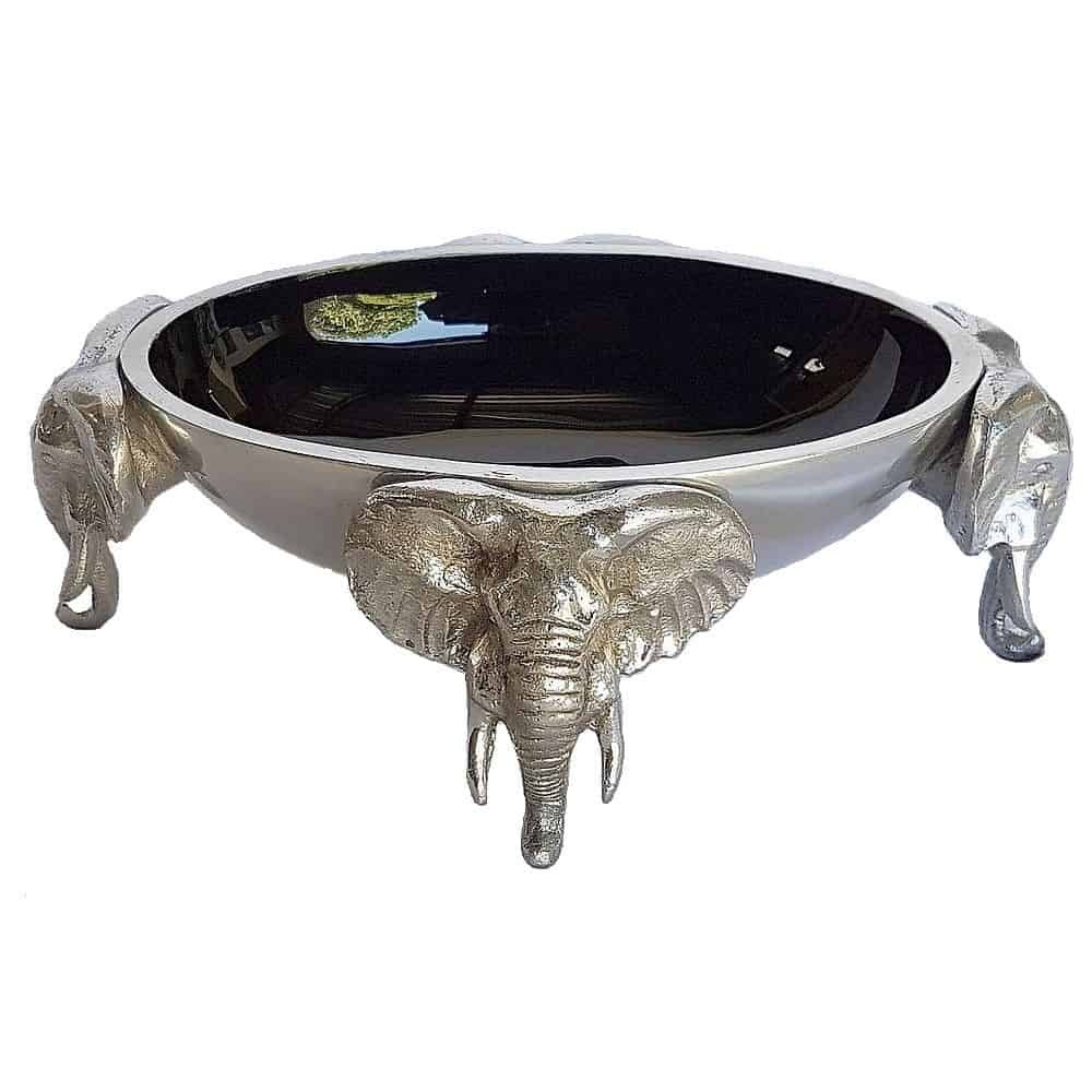 Elephant oval bowl - black