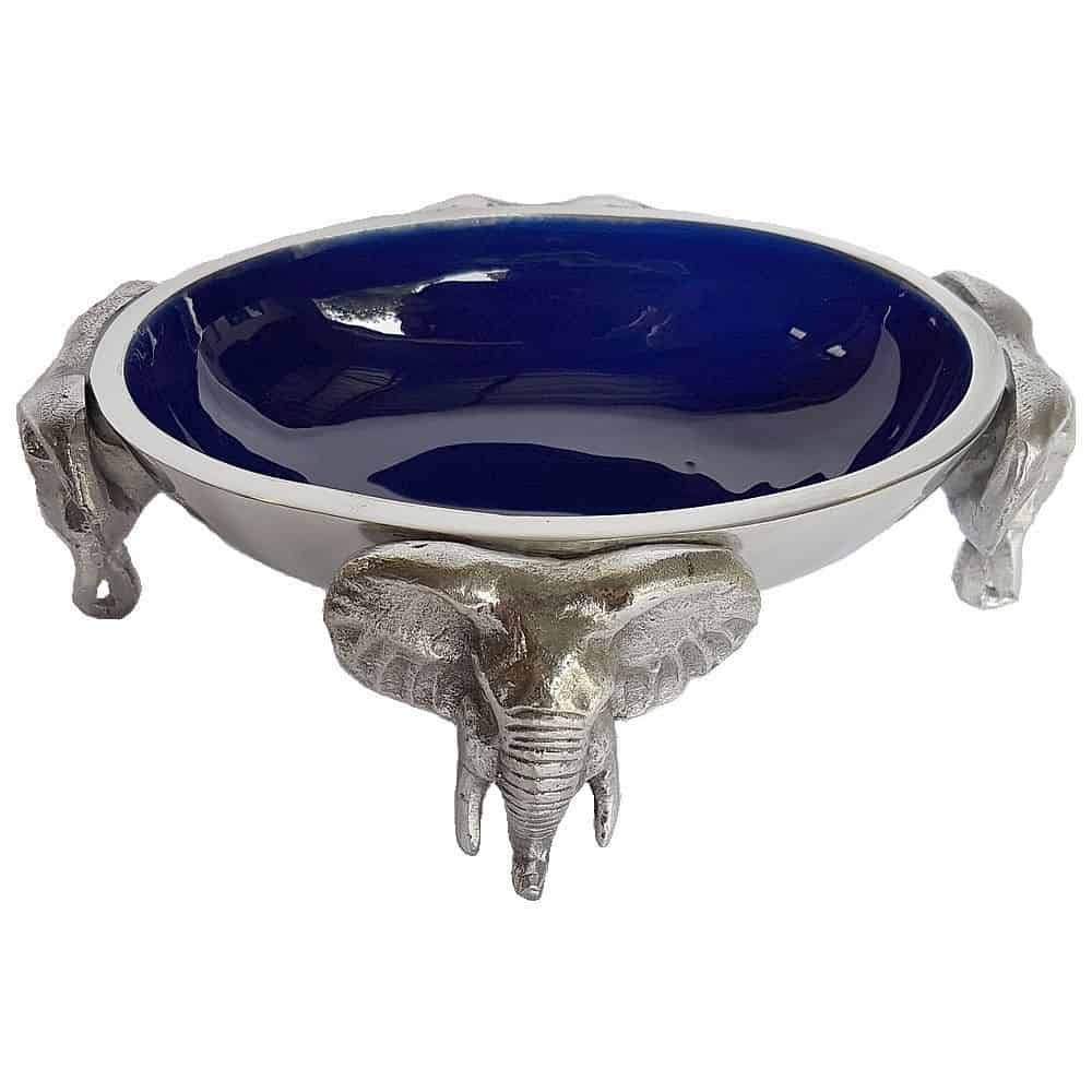 Elephant oval bowl - blue