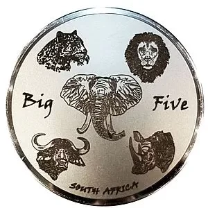 Engraved Big 5 African animals