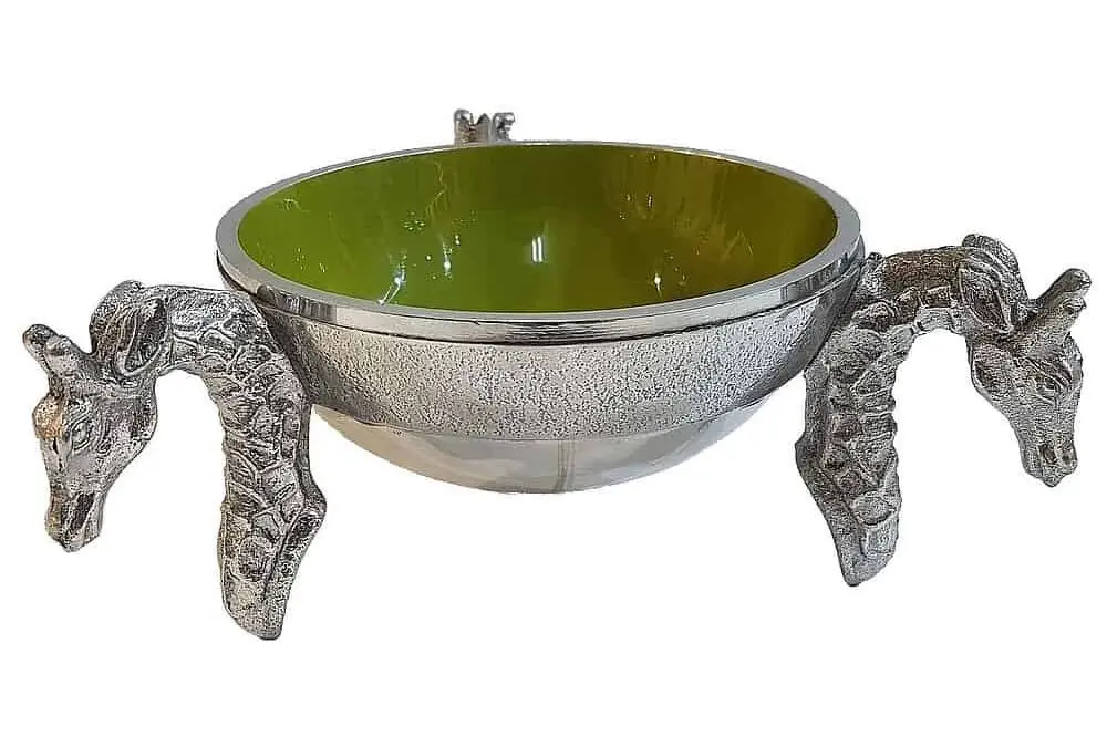 GIRAFFE ROUND BOWL - OLIVE