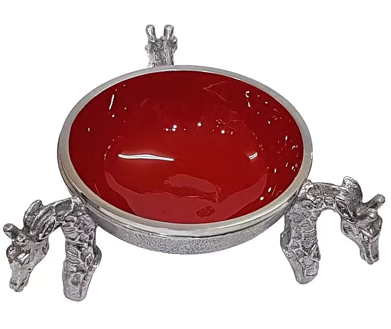 GIRAFFE ROUND BOWL - RED