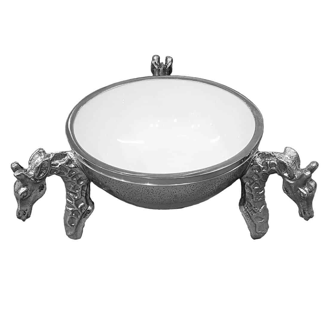 GIRAFFE ROUND BOWL - WHITE