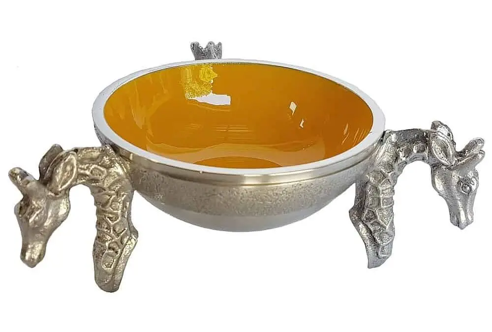 Giraffe round bowl - ochre