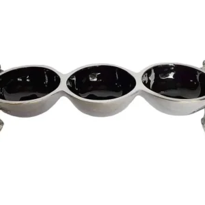 Giraffe triple bowl - black