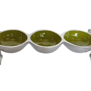 Giraffe triple bowl - olive