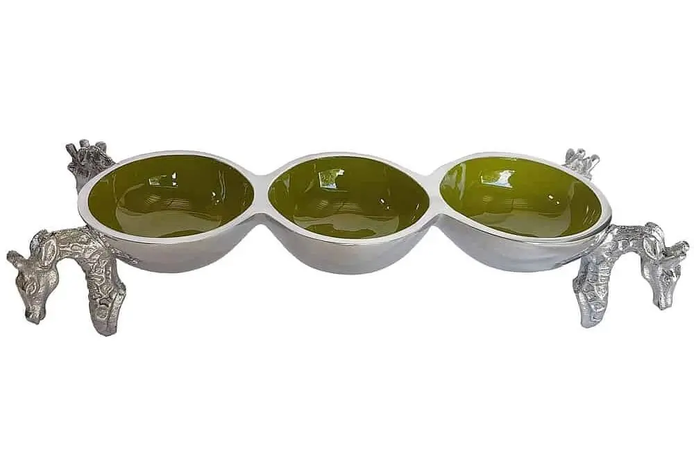 Giraffe triple bowl - olive