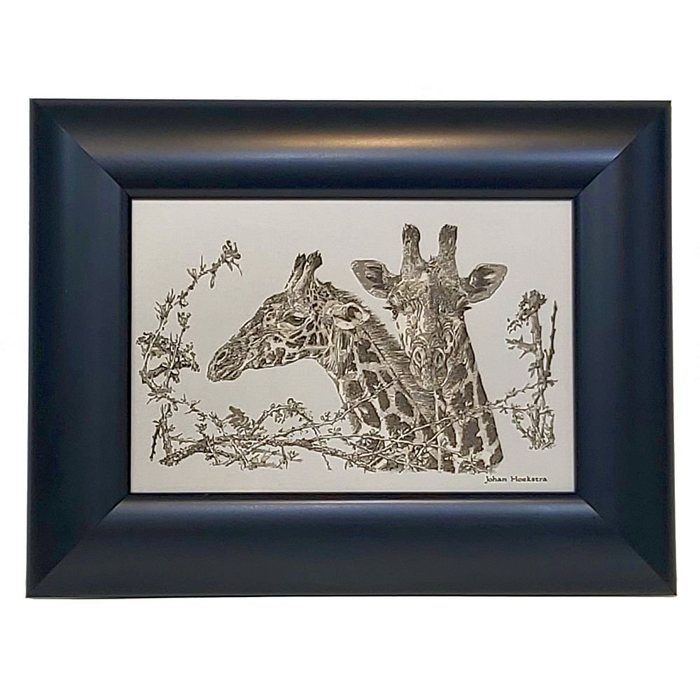 Johan Hoekstra Engraved Two Giraffes