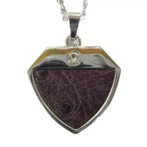 Ostrich Leather Pendant - African violet