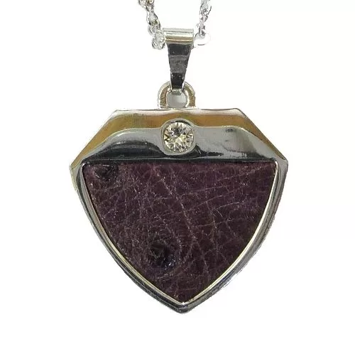 Ostrich Leather Pendant - African violet