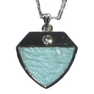 Ostrich leather Pendant - Aruba blue