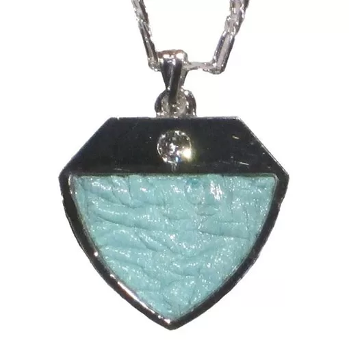 Ostrich leather Pendant - Aruba blue