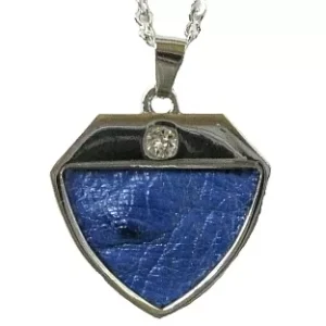 Ostrich leather Pendant - victoria blue