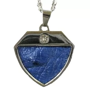 Ostrich leather Pendant - victoria blue