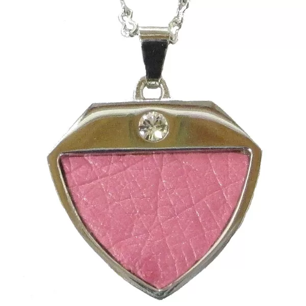 Ostrich leather Pendant - pink