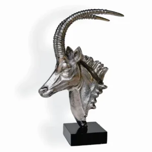 Sable Head sculpture on granite base
