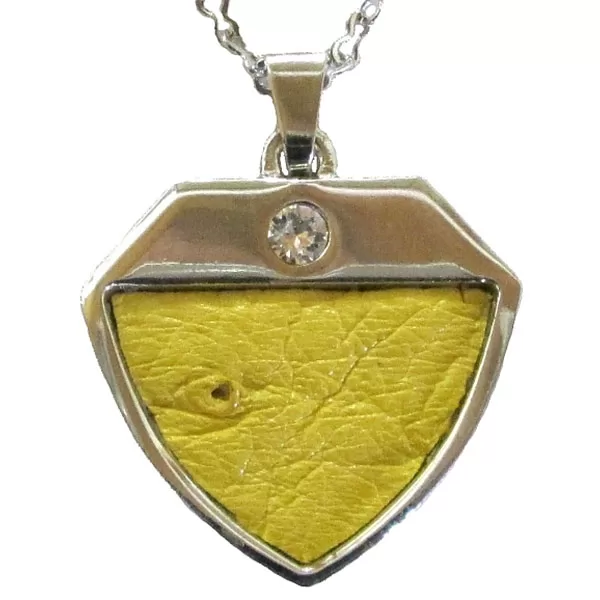 Ostrich leather Pendant - yellow